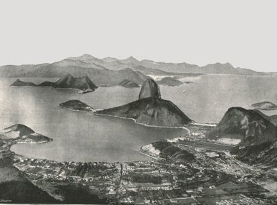 Ingång till bukten från toppen av Corcovado, Rio de Janeiro, Brasilien, 1895. av Unbekannt