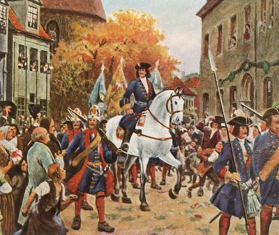 Prins Leopold I:s inträde i Dessau efter det spanska tronföljdskriget, 1712, 1936. av Unbekannt