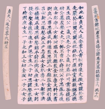 Epitafplaketter för Yi Gi-ha, 1718. av Unbekannt