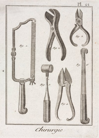 Utrustning, tidigmodern kirurgisk såg och andra instrument av Unbekannt