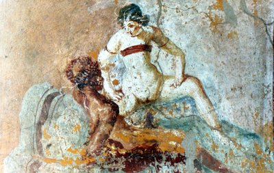 Erotisk väggmålning, Pompeji, Italien av Unbekannt