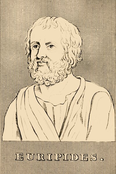 Euripides, c480-406 f.Kr., 1830. av Unbekannt