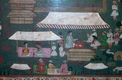 Europeiska och indiska köpmän i Delhi, 1600-talet av Unbekannt