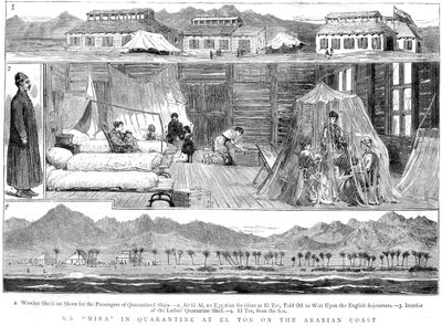 Européer i ett smittkoppskarantänläger i El Tor, Nordafrika, 1884 av Unbekannt