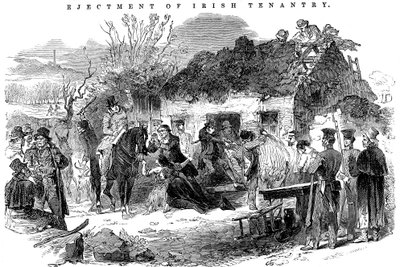 Vräkt irländsk bondefamilj, 1848 av Unbekannt
