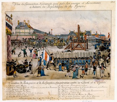 Avrättning av Robespierre och hans medbrottslingar, 1794 av Unbekannt