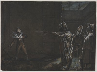 Avrättning av hertigen dEnghien, 21 mars 1804, ca. 1870. av Unbekannt