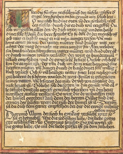 Uppmaning mot girighet, ca. 14701475. av Unbekannt