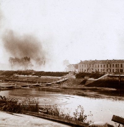 Explosion, Nieuwpoort, Flandern, Belgien, c1914-c1918 av Unbekannt