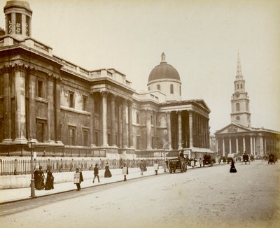 Exteriör av National Gallery, London, 1887 av Unbekannt