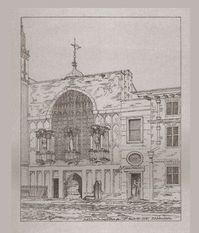 Exteriörvy av Guildhall Chapel, 1815, 1886 av Unbekannt