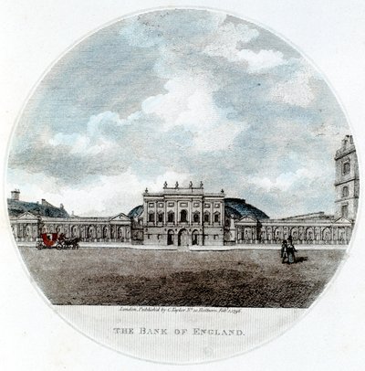 Fasad av Bank of England, Threadneedle Street, London, 1796 av Unbekannt