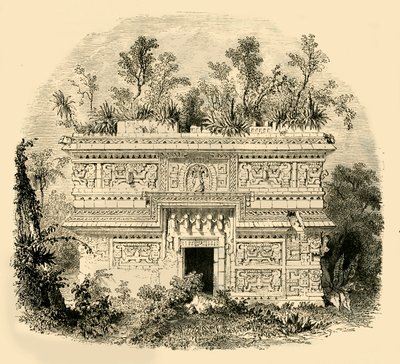 Fasad av Native Palace i Yucatan, 1890. av Unbekannt