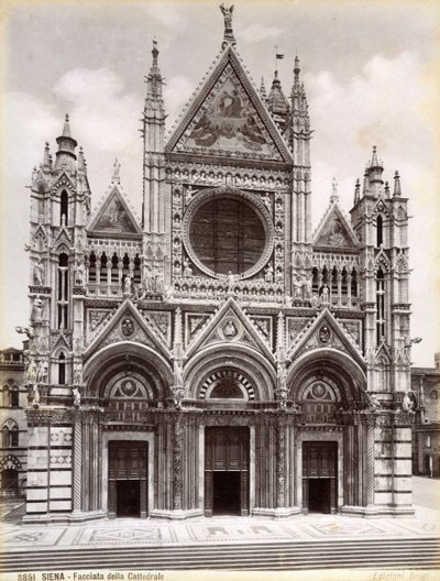 Fasad av Sienas katedral, Italien, sent 1800-tal eller tidigt 1900-tal av Unbekannt