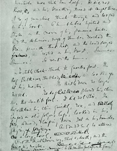 Faksimilsida av MS för Indian Summer of a Forsyte, av John Galsworthy, 1918, 1928. av Unbekannt