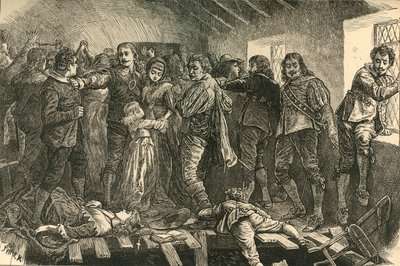 Faller in i kapellet i Blackfriars, 1623, 1897. av Unbekannt
