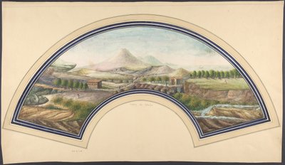 Fläktdesign med Vesuvius, 1800-talet. av Unbekannt
