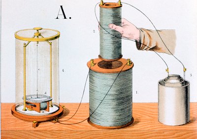 Faradays elektromagnetiska induktionsexperiment, 1882 av Unbekannt