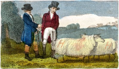 Bönder diskuterar Dishley New Leicester-får, 1822 av Unbekannt