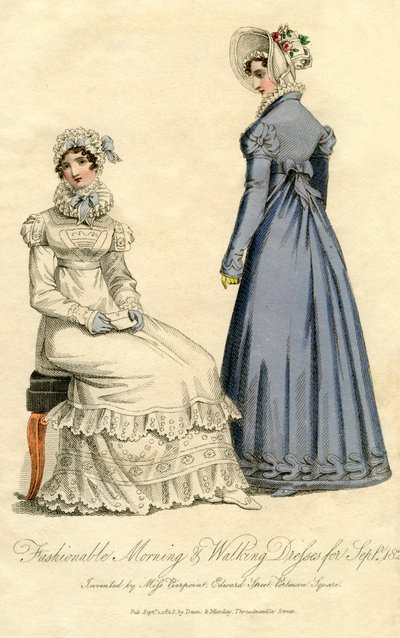 Fashionabla morgon- och promenadklänningar från september 1823 av Unbekannt