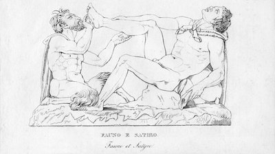 Fauno E Satiro Faun och Satyr, c1850 av Unbekannt