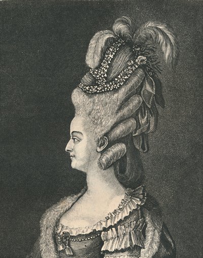 Kvinnlig huvudutrustning: Marie Antoinette, 1783, 1886 av Unbekannt
