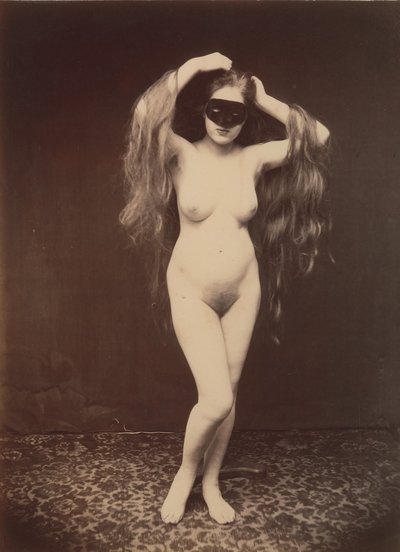 [Kvinna naken med mask], ca. 1870. av Unbekannt