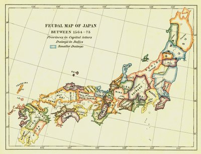 Feodalkarta över Japan mellan 1564 -73, 1903. av Unbekannt
