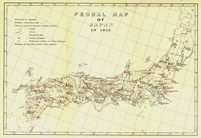 Feodalkarta över Japan 1615, 1903. av Unbekannt