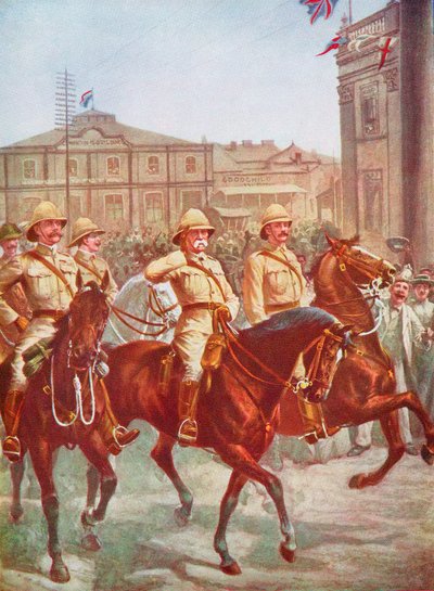 Fältmarskalk Roberts avlastar belägringen av Kimberley, Boerkriget, Sydafrika, 1900 av Unbekannt