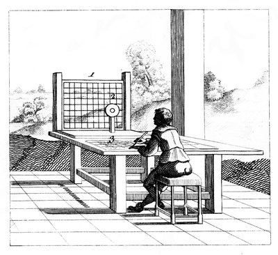 Figur som övar perspektivritning, 1639 av Unbekannt