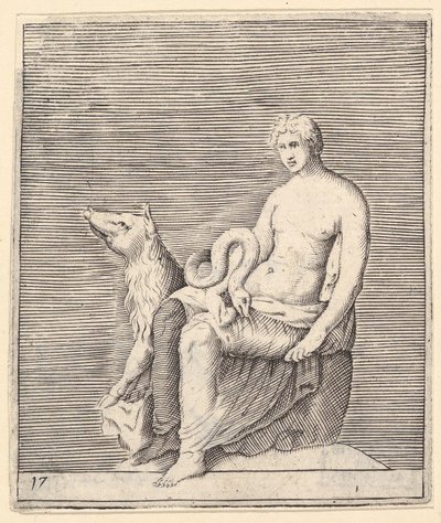 Figur med gris och orm, publicerad ca. 1599-1622. av Unbekannt