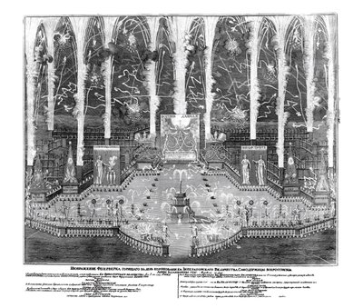 Fyrverkerier med anledning av kröningen av Anna Ioannovna den 30 april 1730, 1730 av Unbekannt