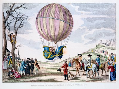 Första bemannade flygningen i en väteballong, Frankrike, 1 december 1783 1887 av Unbekannt