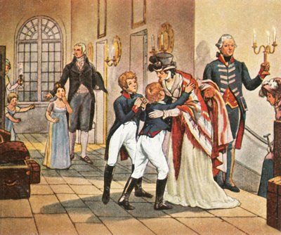 Första mötet med drottning Louise och hennes barn efter slaget vid Jena, 18 oktober 1806, 1936. av Unbekannt