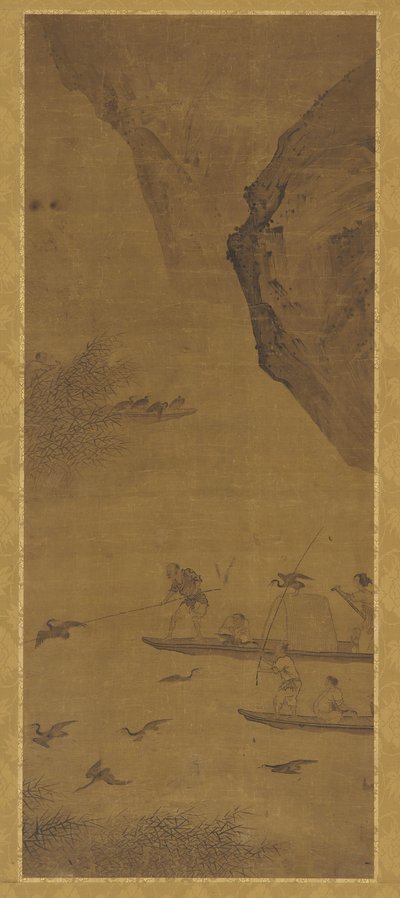 Fiske med skarvar, Qingdynastin, 1600-talet. av Unbekannt