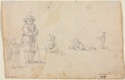 Femfigursstudier, 1600-tal. av Unbekannt