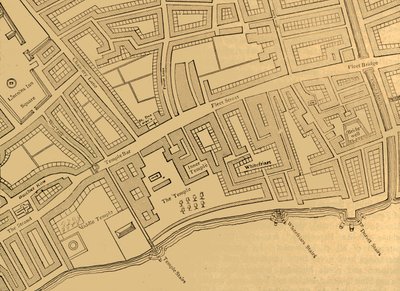 Fleet Street, The Temple, Etc., From a Map of London, Publicerad 1720, 1897. av Unbekannt
