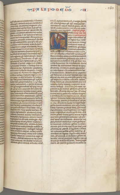 Fol. 160r, Krönika II, historik initial C, Salomo knäböjer framför ett altare och ber..., ca. 127 av Unbekannt