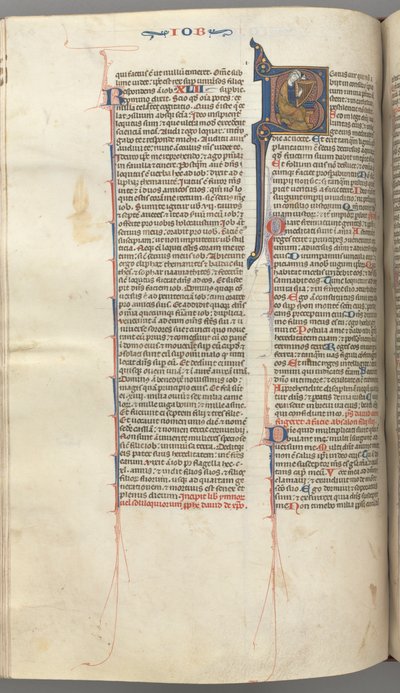 Fol. 214v, Psalm 1, historik initial 8, David harping, ca. 1275-1300. av Unbekannt