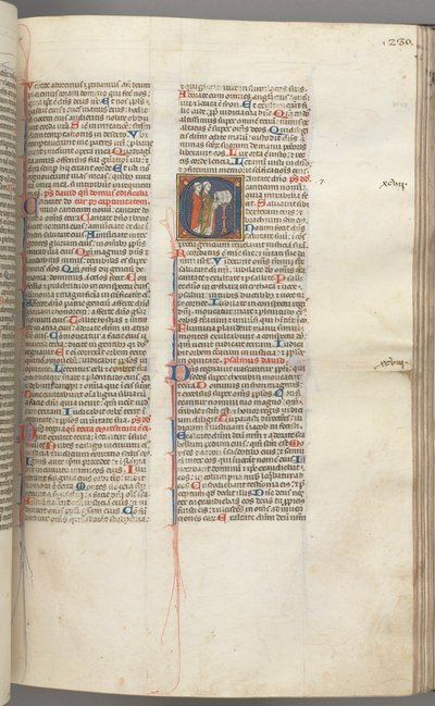 Fol. 230r, Psalm 97, historisk initial C, två präster som sjunger vid en talarstol. , c. 1275-1300. av Unbekannt