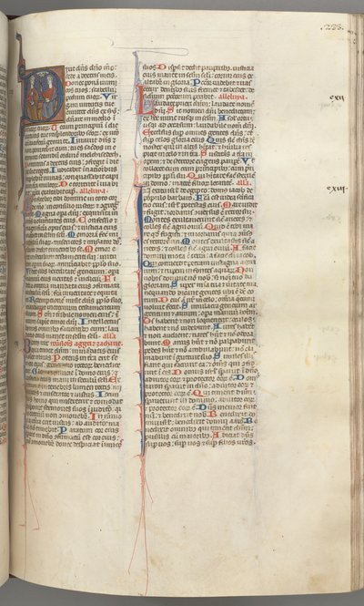 Fol. 233r, Psalm 109, historisk initial D, Gud Fadern och Sonen..., ca. 1275-1300. av Unbekannt