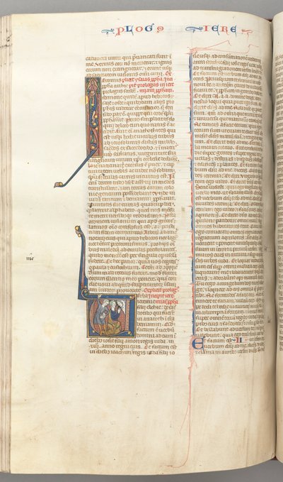 Fol. 292v, Jeremiah, historisk initial V, steningen av Jeremia, ca. 1275-1300. av Unbekannt