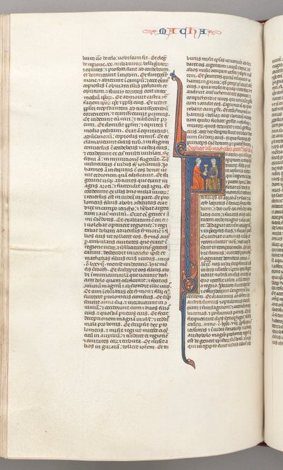 Fol. 382v, Maccabees II, historisk initial F, en gyllene kalk som presenterades för en jude, ca. 1275-1300. av Unbekannt