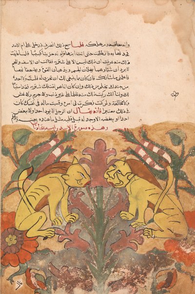 Folio från en Kalila wa Dimna, 1700-tal. av Unbekannt