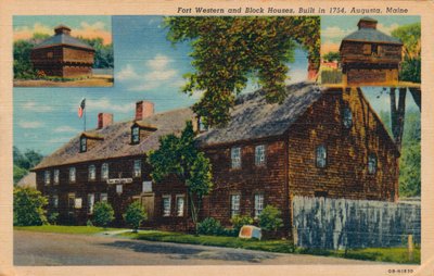 Fort Western och Block Houses, Augusta, Maine, 1920-talet av Unbekannt