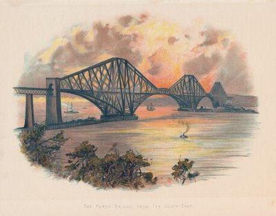 Forth Railway Bridge från sydost, Skottland, c1895 av Unbekannt
