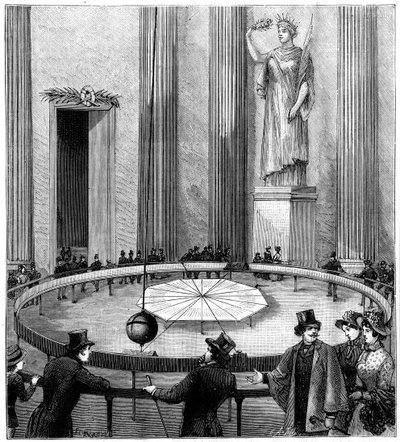 Foucault använder sin pendel för att demonstrera jordens rotation, Paris, 1851 1887 av Unbekannt