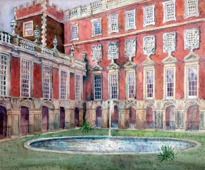 Fontän vid Hampton Court Palace av Unbekannt