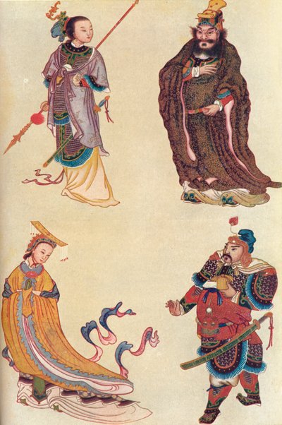 Fyra kända figurer i kinesisk historia, 1907 av Unbekannt